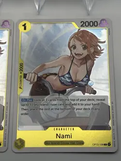 Bandai One Piece Nami OP15-108 Special Foil & Regular x4 English play set - Image 4