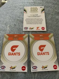 2026 GWS Giants AFL Select Footy Stars Bulk Lot X3 Cards Luminous Milestone - Image 2