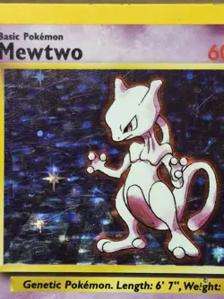 Pokemon Mewtwo TCG Base Set Holo Rare Card 10/102 NM Condition - Image 2