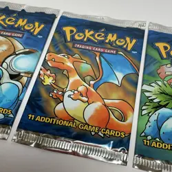 Wotc Pokemon TCG Base Set 1999 Empty Booster Pack Art Set - 3 Packs - Charizard - Image 3