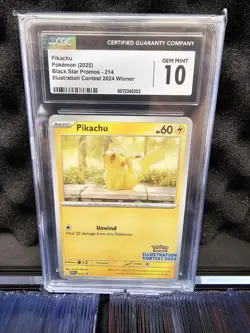 Pokemon Pikachu Promo 214 Illustration Contest Winner CGC 10 Scarlet & Violet - Image 1