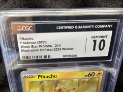 Pokemon Pikachu Promo 214 Illustration Contest Winner CGC 10 Scarlet & Violet - Image 2