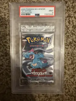 Pokemon 2000 WOTC 1st Edition Neo Genesis Feraligatr Sealed Booster Pack PSA 9 - Image 1
