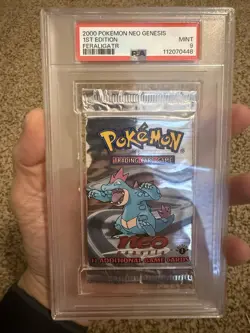 Pokemon 2000 WOTC 1st Edition Neo Genesis Feraligatr Sealed Booster Pack PSA 9 - Image 3
