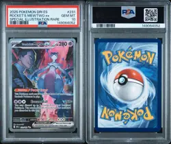 2025 POKEMON DRI EN-DESTINED RIVALS #231 TEAM ROCKET'S MEWTWO EX PSA 10 - Image 3