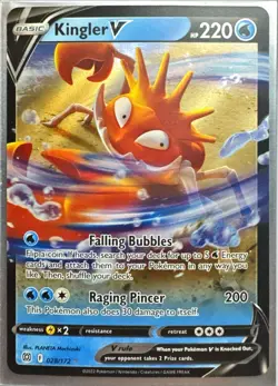 Pokemon KINGLER V 28/172 Basic Brilliant Stars Ultra Rare Full Art NM - Image 1