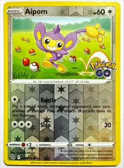 Pokemon AIPOM 56/78 Pokemon Go Reverse Holo NM - Image 1