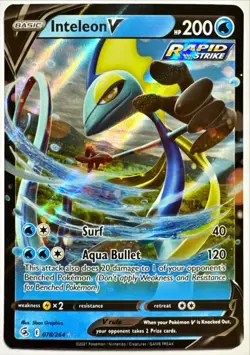 Pokemon INTELEON V 78/264 Fusion Strike Holo Full Art NM - Image 1