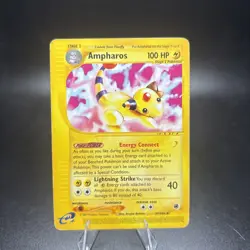 Pokemon TCG Ampharos Card 34/165 Expedition Base Set Regular Rare MP/HP -c - Image 1