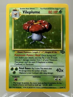 1999 Pokemon Vileplume 15/64 Holo Rare Jungle Set WOTC Vintage Holographic NM/LP - Image 1