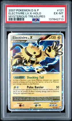 2007 POKEMON DIAMOND & PEARL MYSTERIOUS TREASURES ELECTIVIRE LV.X-HOLO PSA 6 - Image 1