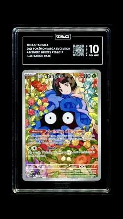 Pokemon Erika's Tangela 218/217 Ascended Heroes IR TAG 10 GEM MINT - Image 1