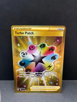 💥 TURBO PATCH 200/189 - Pokemon TCG Darkness Ablaze Gold Secret Rare Holo - Image 1