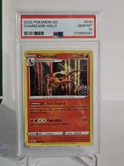 Pokemon 2022 Go Charizard Holo PSA 10 Gem Mint #010 Rare - Image 1