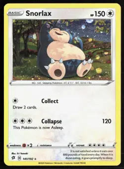 Snorlax 141/192 (COSMOS) Holo Rebel Clash Pokemon LP - Image 1