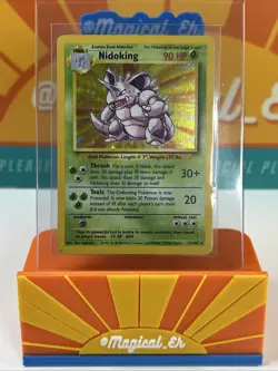 Nidoking #11 Holo Rare WoTC Pokemon TCG 1999 Base Set Unlimited DMG - Image 1