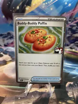 Pokemon Play Prize Pack Series Buddy Buddy Poffin 144/162 Holo Stamped Near Mint - Image 1