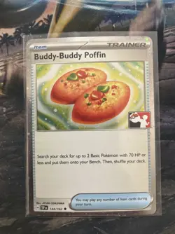 Pokemon Play Prize Pack Series Buddy Buddy Poffin 144/162 Holo Stamped Near Mint - Image 3