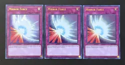2018 YUGIOH LCKC KAIBA 1ST ED ULTRA RARE MIRROR FORCE X3 NM SET - Image 1