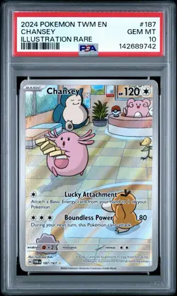 PSA 10 GEM MINT Chansey 187/167 Sv06: Twilight Masquerade Illustration Rare Holo - Image 1