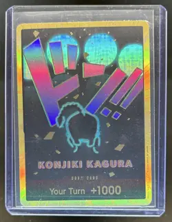 One Piece Konjiki Kagura DON!! Card Queen Gold Border PRB-01 - Image 1