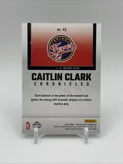 2025 Panini Caitlin Clark Chronicled Green Laser Holo Indiana Fever #42 - Image 2
