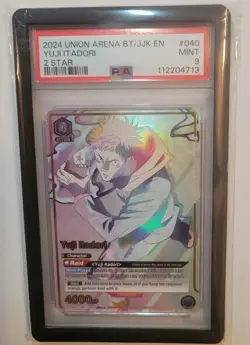 Union Arena Jujutsu Kaisen Yuji Itadori SR** UE03BT/JJK-1-040 English PSA 9 - Image 1