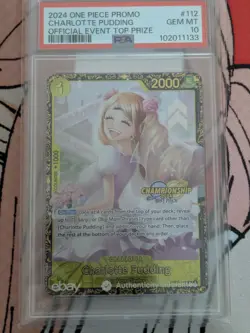 One Piece TCG Charlotte Pudding Official Event Top Prize OP03-112 PSA 10 - Image 1