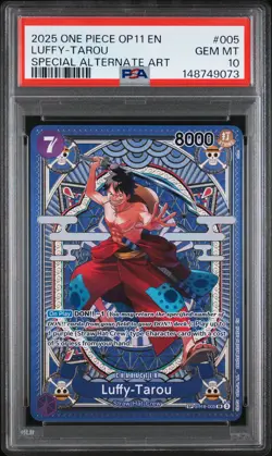 2025 ONE PIECE OP11-A FIST OF DIVINE SPEED #005 LUFFY-TAROU PSA 10 - Image 1