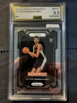 2023 Panini Monopoly #81 Victor Wembanyama RC AGS 9.5 MINT+ - Image 1