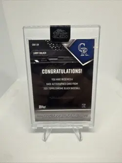 2021 Topps Chrome Black Refractor Larry Walker Auto 14/25 Sealed HOF - Image 2