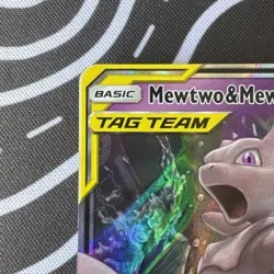 Pokemon TCG Mewtwo and Mew GX 71/236 Tag Team Holo Card Unified Minds - Image 5