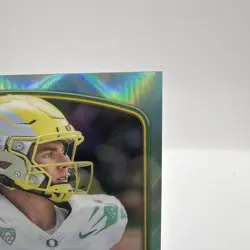 2022 Bowman University Chrome - Bo Nix #61 Aqua Refractor 16/299 (RC) Low # - Image 3
