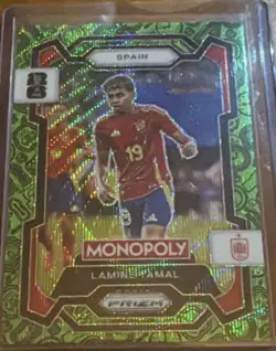 Panini Monopoly Prizm FIFA World Cup Lamine Yamal Green Parallel Spain #41 - Image 1