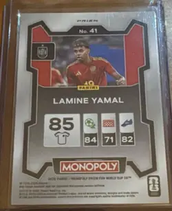 Panini Monopoly Prizm FIFA World Cup Lamine Yamal Green Parallel Spain #41 - Image 2