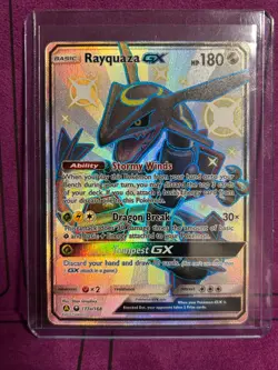 Pokemon TCG Rayquaza GX 177a/168 Alternate Secret Rare Holo Card - Image 1
