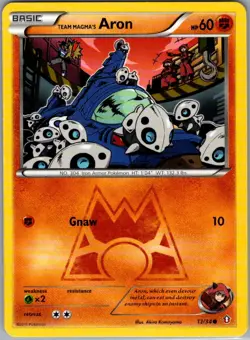 Team Magma's Aron 12/34 Non Holo Double Crisis - Pokemon Card - NM - Image 1