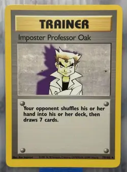 1999 Imposter Professor Oak 73/102 Rare Pokemon Card Near Mint WoTC - Image 1