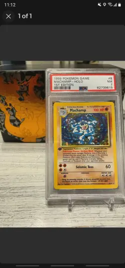 Machamp 1999 Pokemon 8/102 1st Edition Base Set Holo PSA 7 Card Graded - Image 1