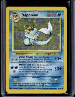1999 Pokemon Jungle Vaporeon #12/64 - Image 1