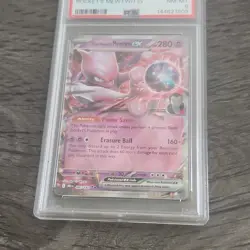 Pokemon Team Rocket's Mewtwo ex Double Rare Holo 081/182 Sv10 PSA 8 - Image 2