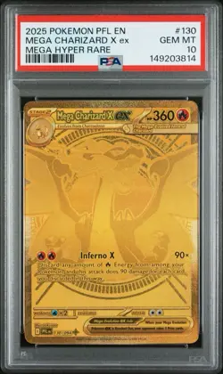 2025 POKEMON PFL EN-PHANTASMAL FLAMES MEGA HYPER RARE MEGA CHARIZARD X EX PSA 10 - Image 1