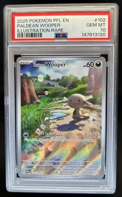 2025 Pokemon Phantasmal Flames Paldean Wooper Illustration Rare #102/094 PSA 10 - Image 1