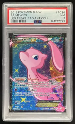 2013 Pokemon Black & White Legendary Treasures Mew Radiant #RC24/RC25 PSA 7 - Image 1