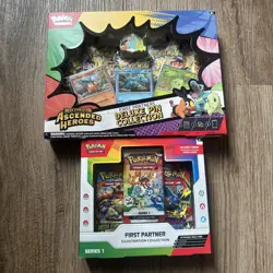 Pokemon TCG First Partner Illustration & Ascended Heroes Pin Collection 2 Boxes - Image 1