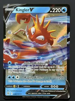 Kingler V Ultra Rare SWSH09: Brilliant Stars 028/172 NM Holo Pokemon TCG - Image 2
