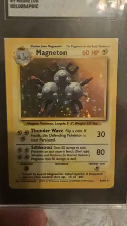 1999 Pokemon Base Set Magneton Holographic 9/102 SGC 7 NM - Image 1
