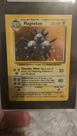 1999 Pokemon Base Set Magneton Holographic 9/102 SGC 7 NM - Image 2