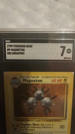 1999 Pokemon Base Set Magneton Holographic 9/102 SGC 7 NM - Image 5
