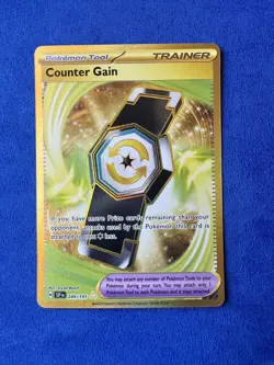 GOLD Holo Counter Gain - 249/191 Hyper Rare Surging Sparks Pokemon TCG - Image 1